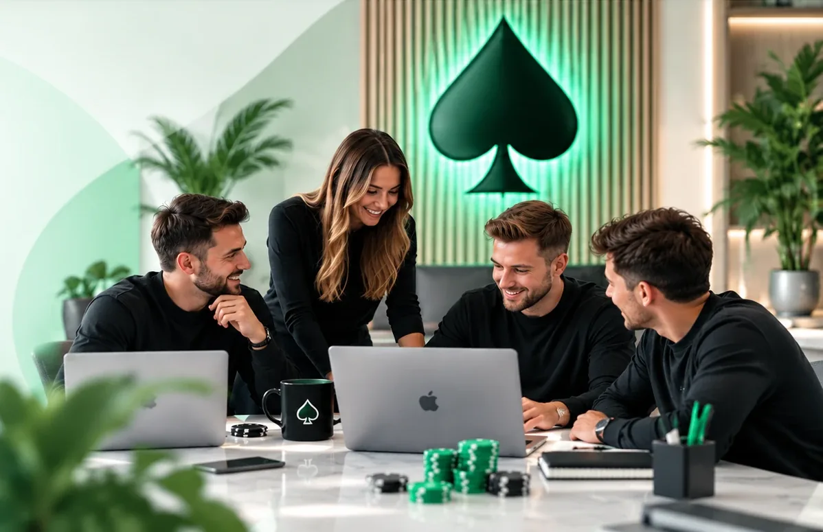 The Omnia team working together in the office
